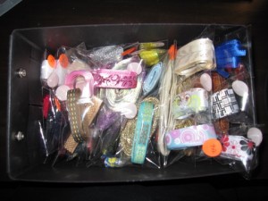 Organized ribbon in box